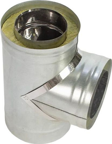 Тройник-сэндвич Гефест, 120/200мм, 90°, нерж/оцинк, 0.5мм/0.5мм купить в СОМ