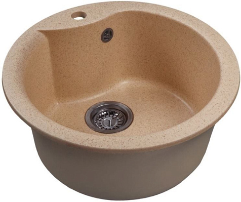Мойка каменная Mixline ML-GMS101 Стандарт, d480 х190 мм, врезная, песочный купить в СОМ
