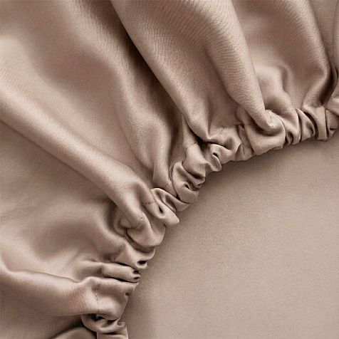 Простыня Mona Liza 160x200x25см на резинке сатин Latte купить в СОМ