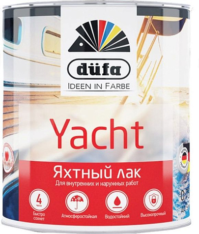Лак алкидно-полиуретановый Dufa Retail Yacht, яхтный, полуматовый, 0.75 л купить в СОМ