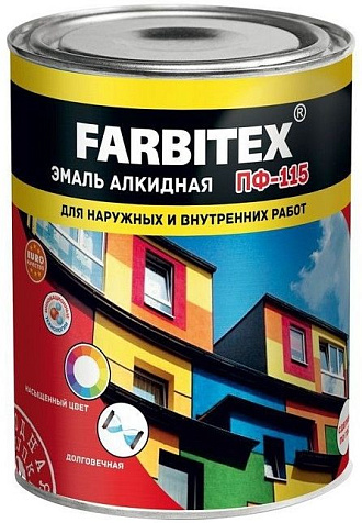 Эмаль ПФ-115 Farbitex, голубая, 1.8 кг купить в СОМ