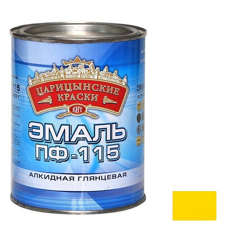 Эмаль ПФ-115 Царицынские краски, желтый, 0.8 кг купить в СОМ